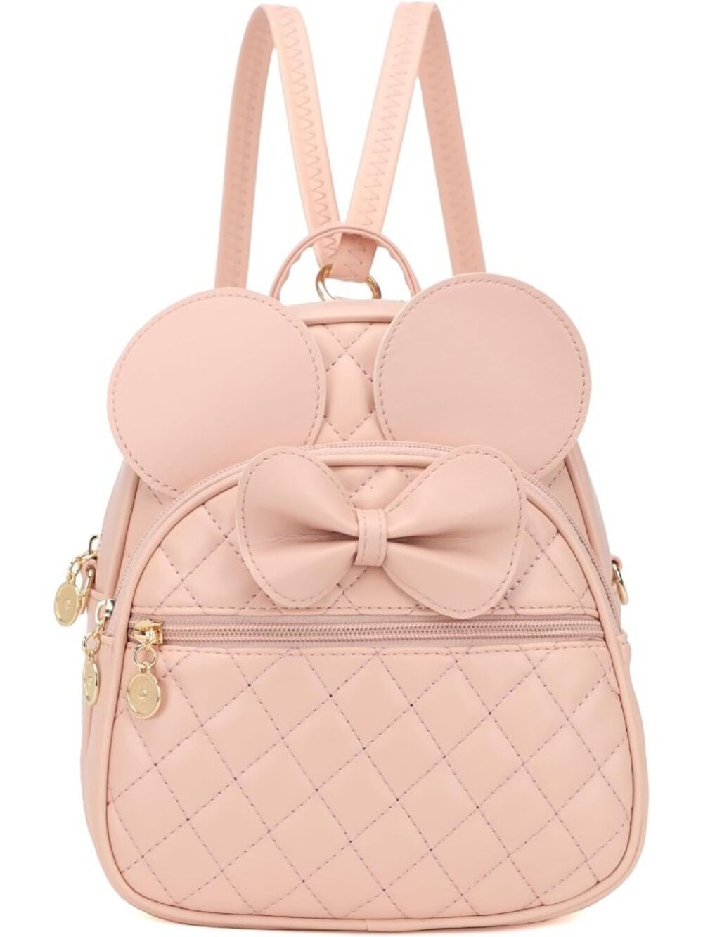 Women Girls Dx Apricot Mini Backpack Cute Bowknot Convertible Shoulder Bag